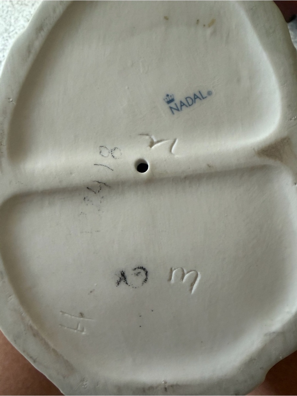 Ada White Porcelain Base with Blue Nadal Stamp - Picture 5 of 5
